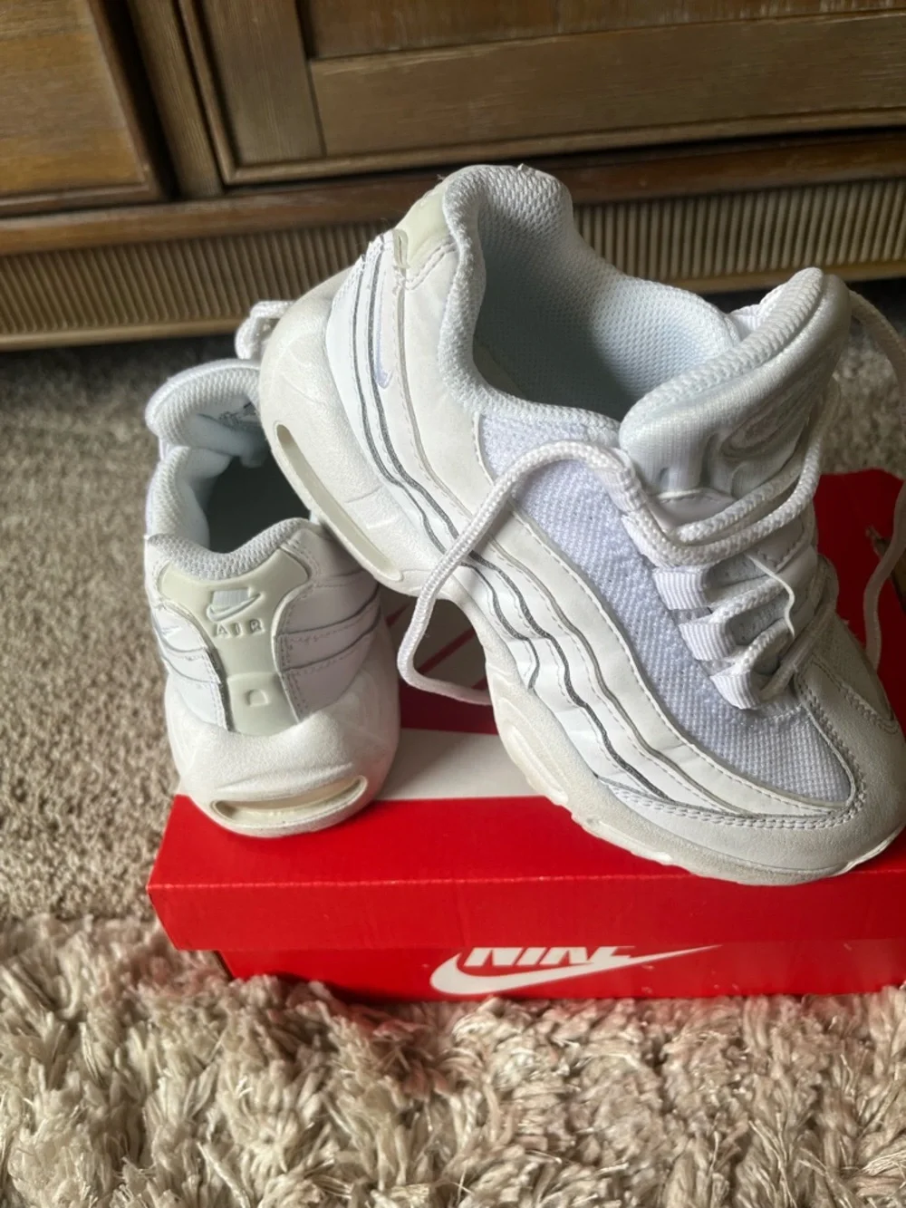 Nike White Kids' Air Max Mesh & Leather Sneakers